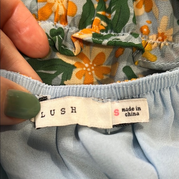 Lush Tropical Floral Spaghetti Strap Maxi Dress size small - Picture 13 of 15